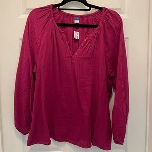 NWT Old Navy gauze top, size L, purple